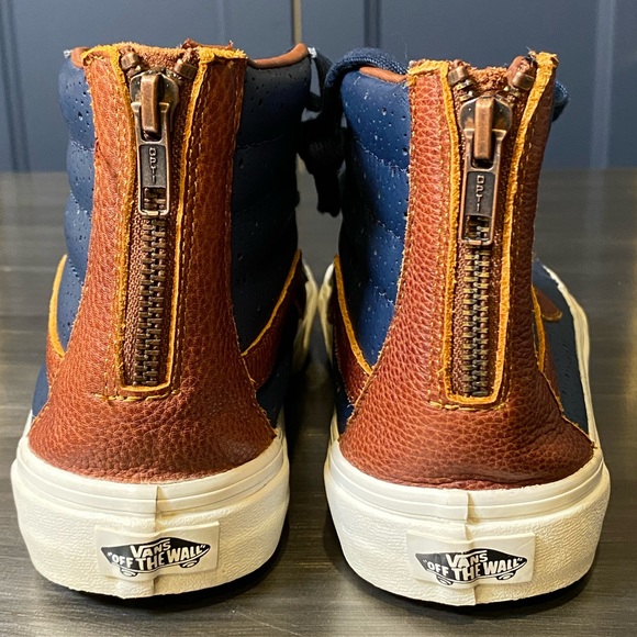 Vans Men's Shoes ''Sk8'Hi Reissue Zi''--(Leather Perf)--Dress Blue - Picture 3 of 7